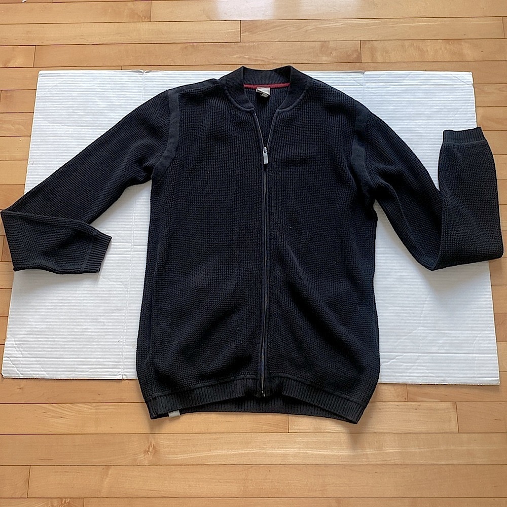 BENCH Men's Black Zip-Up long sleeved Cotton Sweater Size Medium